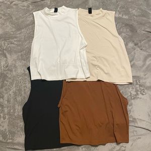 Pack of 4 knit crop tank tops